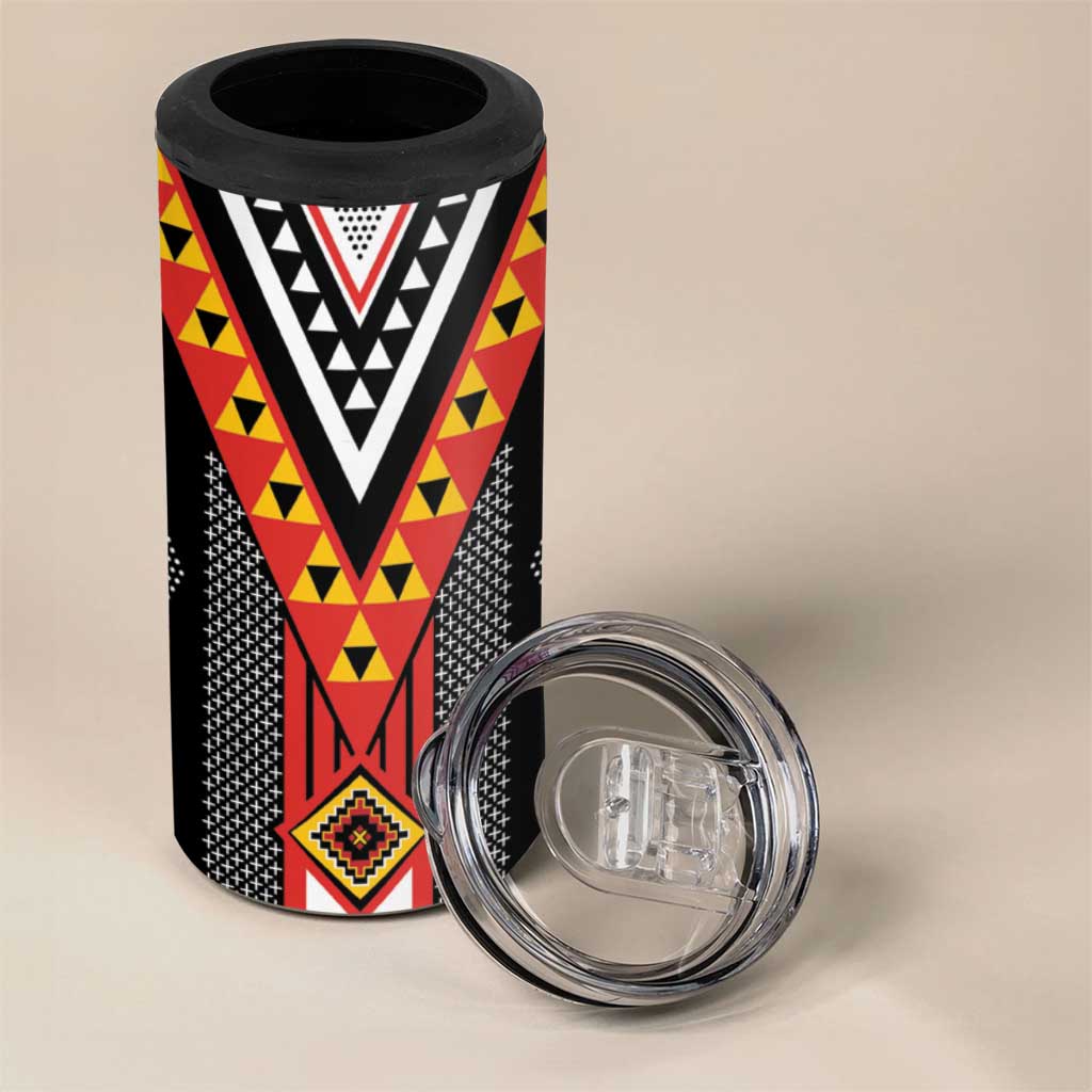 Niho Taniwha Taniko Motif 4 in 1 Can Cooler Tumbler