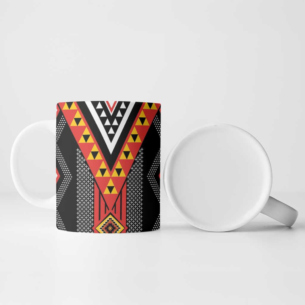 Niho Taniwha Taniko Motif Ceramic Mug - Polynesian Pride