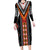 Niho Taniwha Taniko Motif Family Matching Long Sleeve Bodycon Dress and Hawaiian Shirt