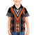 Niho Taniwha Taniko Motif Family Matching Off The Shoulder Long Sleeve Dress and Hawaiian Shirt
