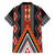 Niho Taniwha Taniko Motif Family Matching Short Sleeve Bodycon Dress and Hawaiian Shirt