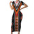 Niho Taniwha Taniko Motif Family Matching Short Sleeve Bodycon Dress and Hawaiian Shirt