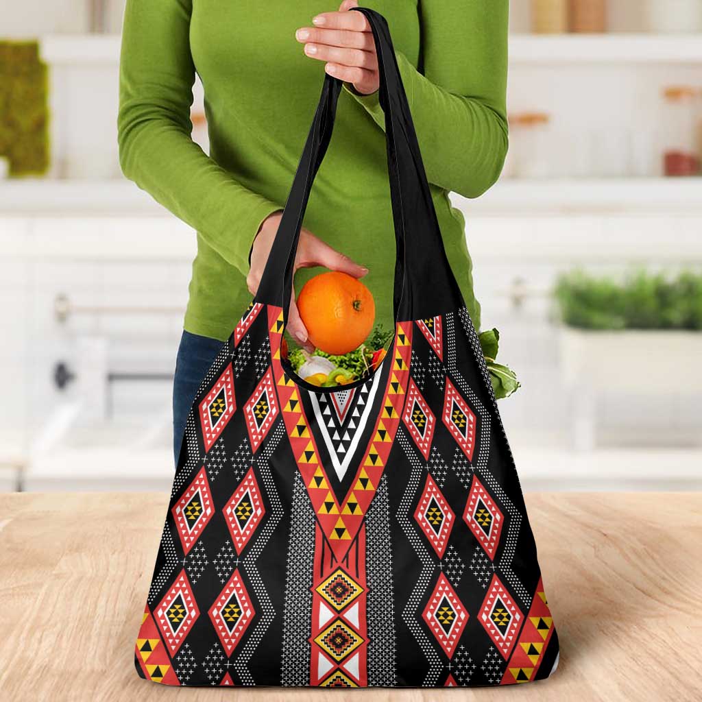 Niho Taniwha Taniko Motif Grocery Bag
