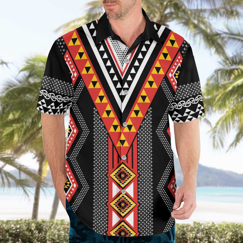 Niho Taniwha Taniko Motif Hawaiian Shirt