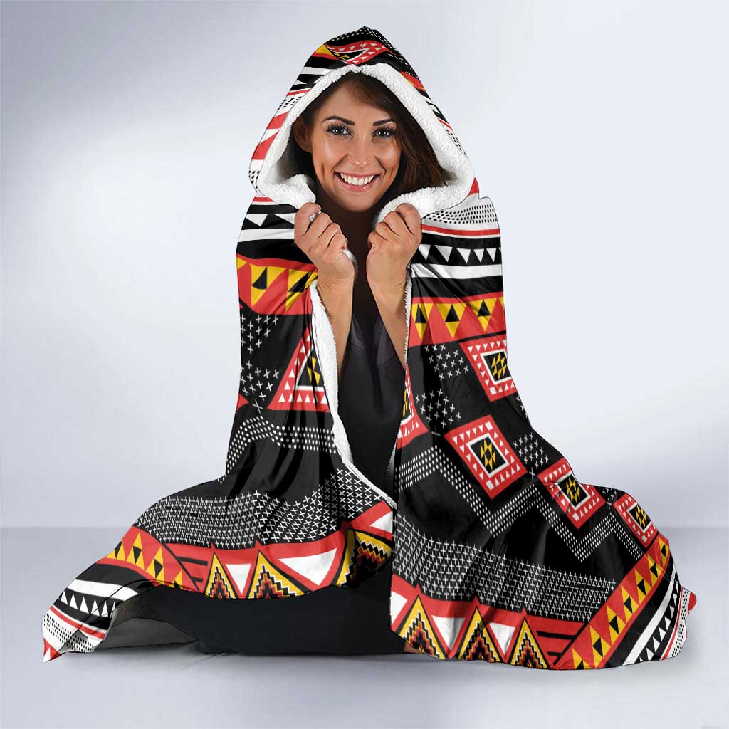 Niho Taniwha Taniko Motif Hooded Blanket
