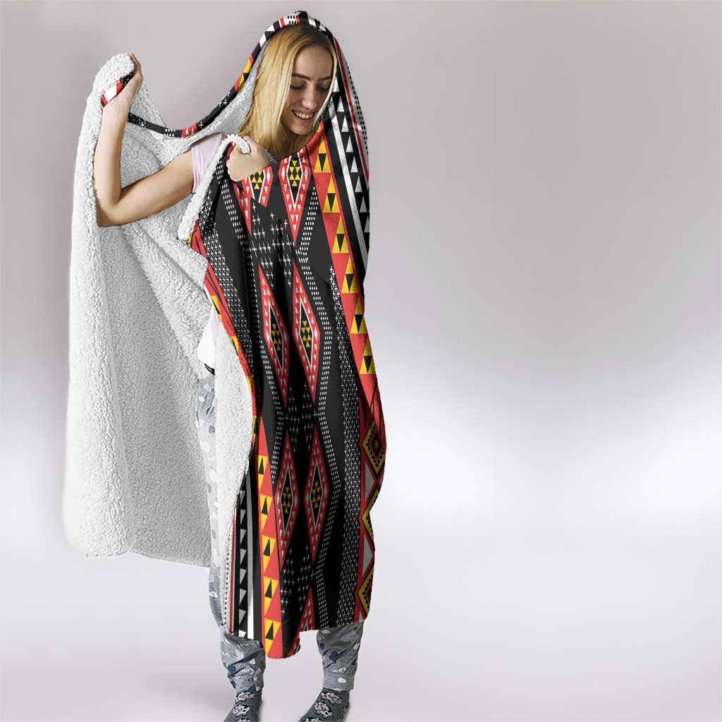 Niho Taniwha Taniko Motif Hooded Blanket