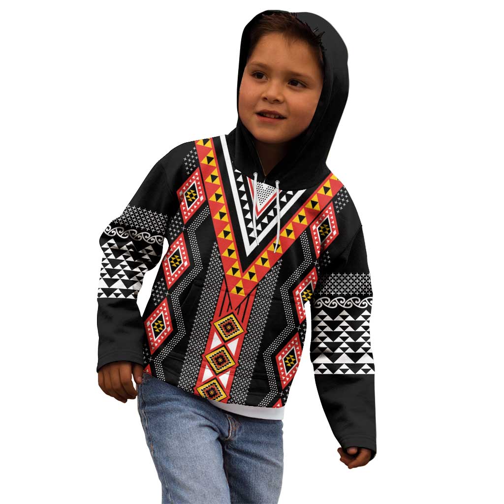 Niho Taniwha Taniko Motif Kid Hoodie