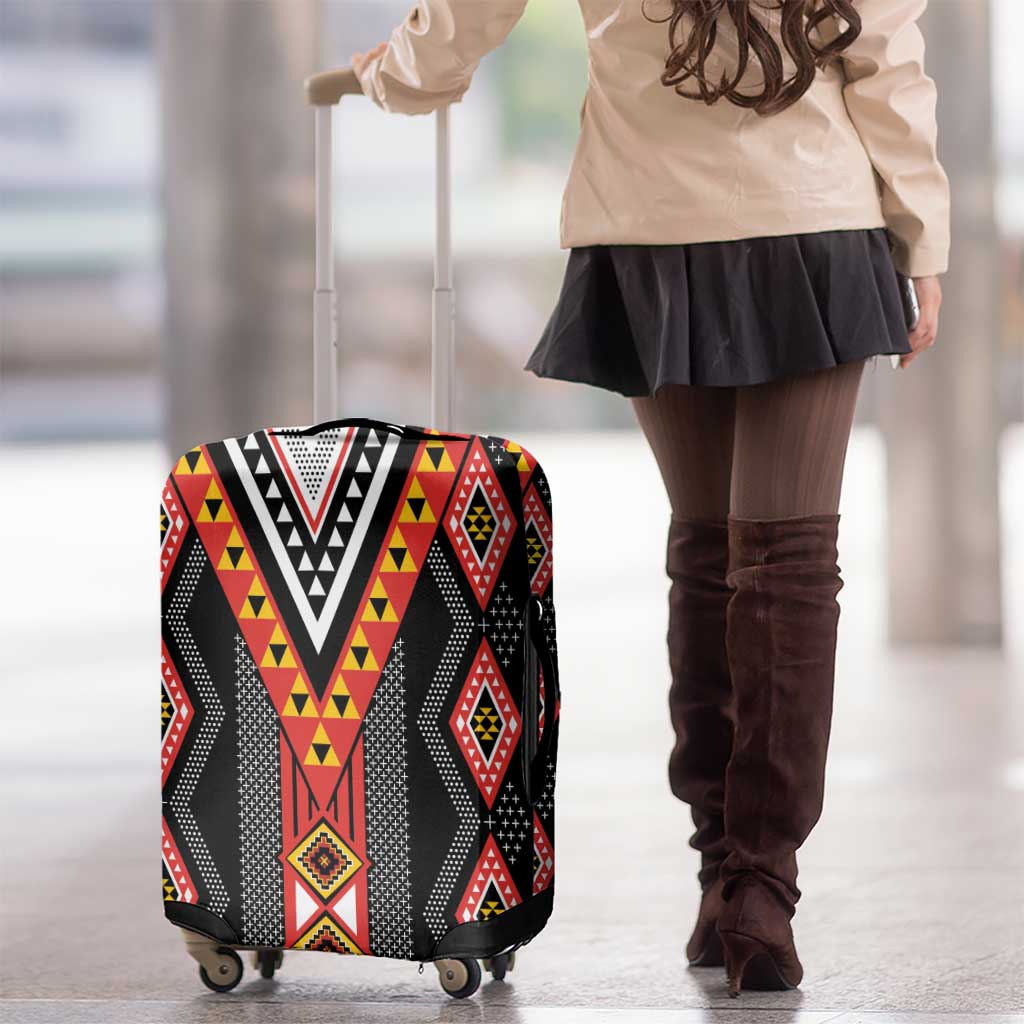 Niho Taniwha Taniko Motif Luggage Cover