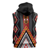 Niho Taniwha Taniko Motif Sleeveless Hoodie - Polynesian Pride