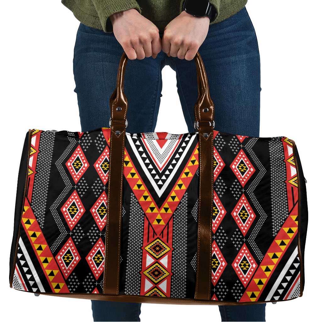 Niho Taniwha Taniko Motif Travel Bag LT9 Red - Polynesian Pride