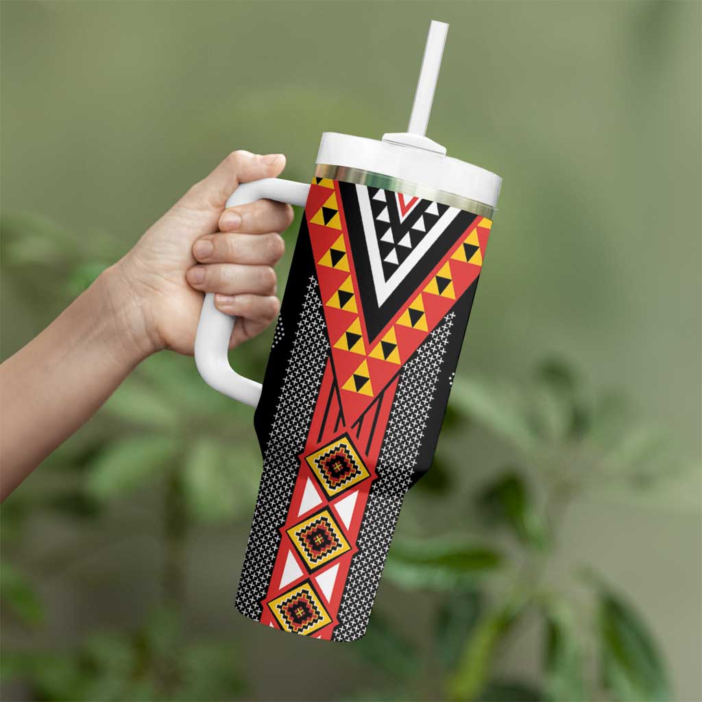 Niho Taniwha Taniko Motif Tumbler With Handle