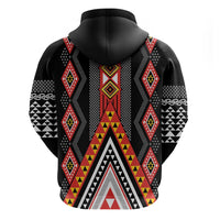 Niho Taniwha Taniko Motif Zip Hoodie LT9 - Polynesian Pride