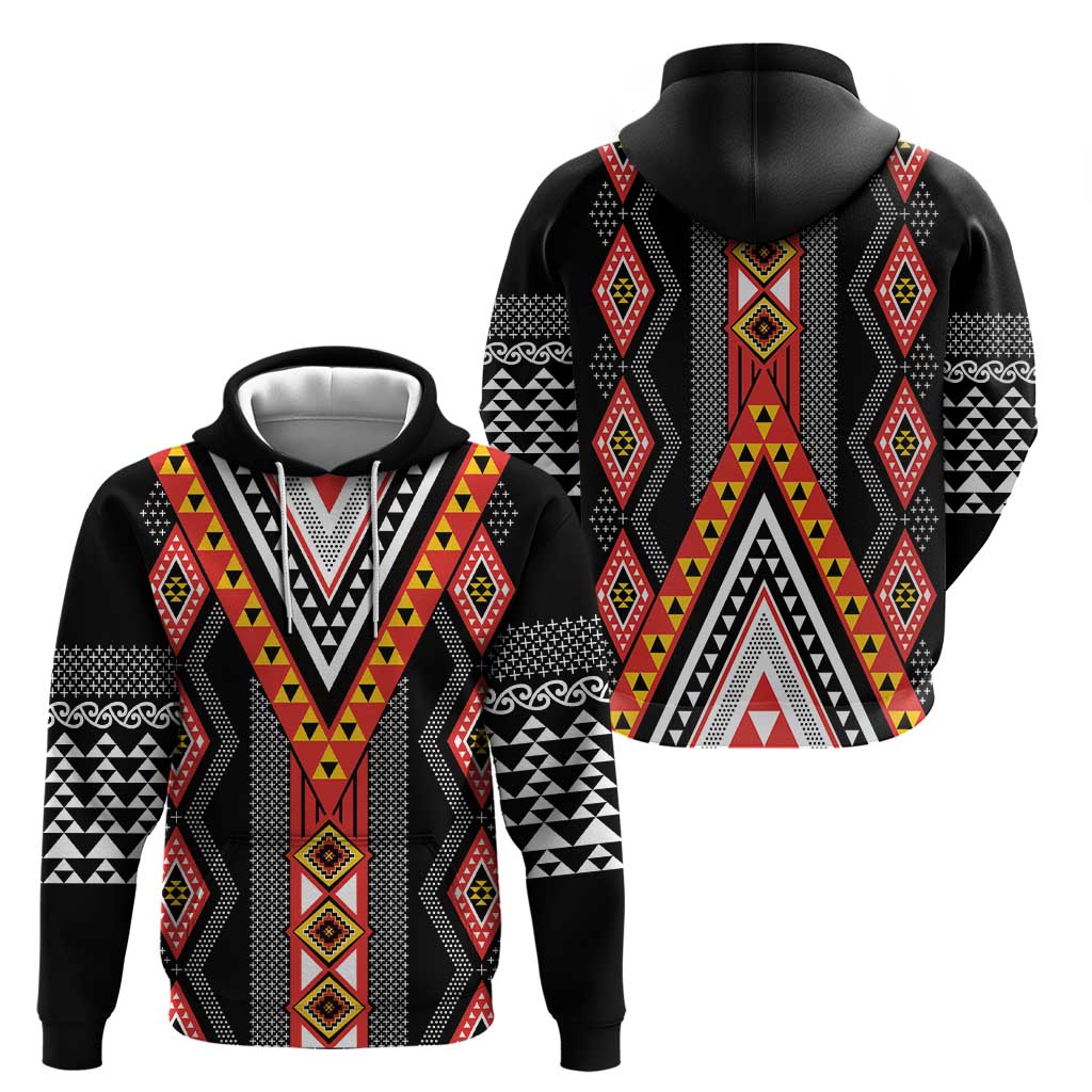 Niho Taniwha Taniko Motif Zip Hoodie LT9 - Polynesian Pride