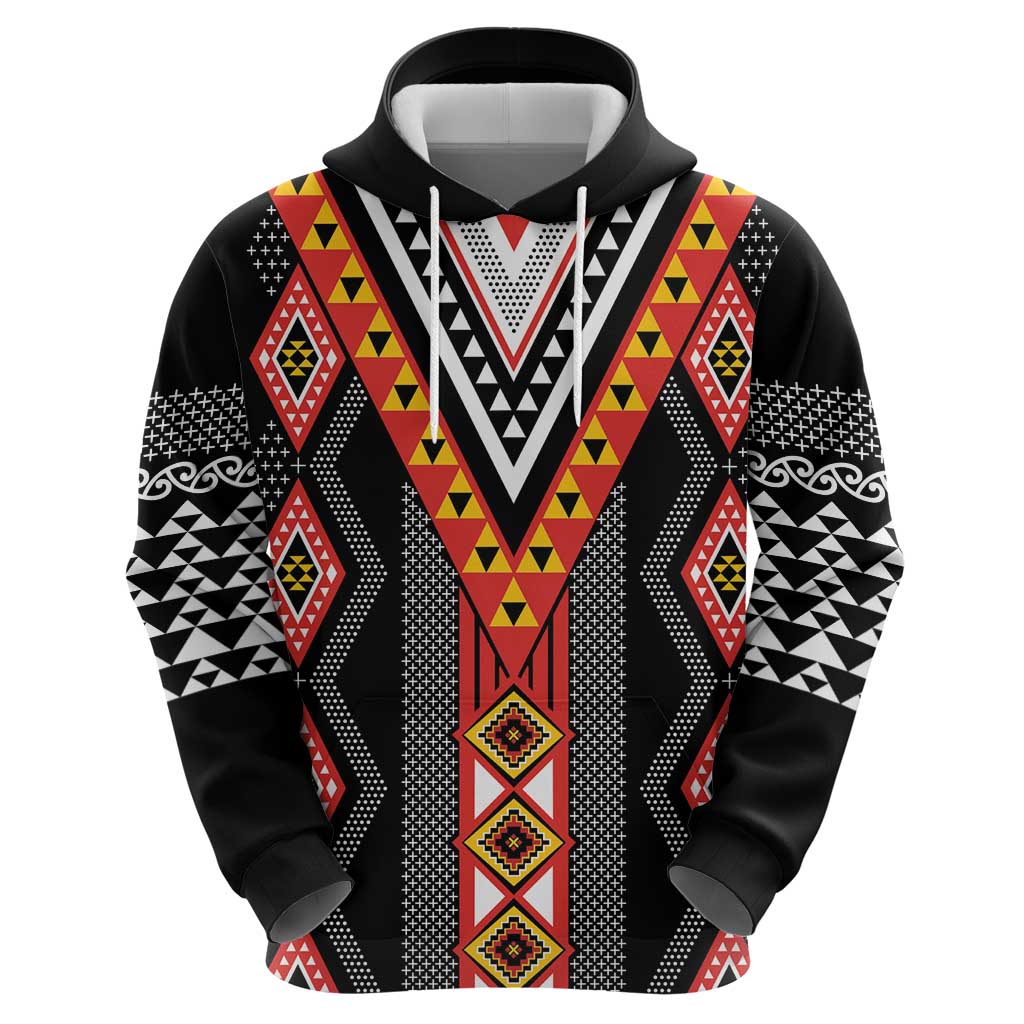 Niho Taniwha Taniko Motif Zip Hoodie LT9 - Polynesian Pride