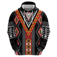 Niho Taniwha Taniko Motif Zip Hoodie LT9 - Polynesian Pride