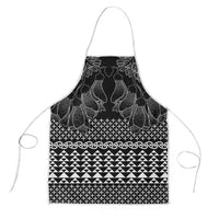 Black Taniko Kowhaiwhai Tukutuku Motif Apron - Polynesian Pride