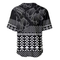 Black Taniko Kowhaiwhai Tukutuku Motif Baseball Jersey