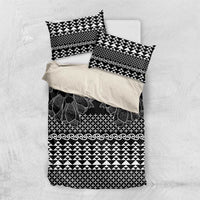 Black Taniko Kowhaiwhai Tukutuku Motif Bedding Set