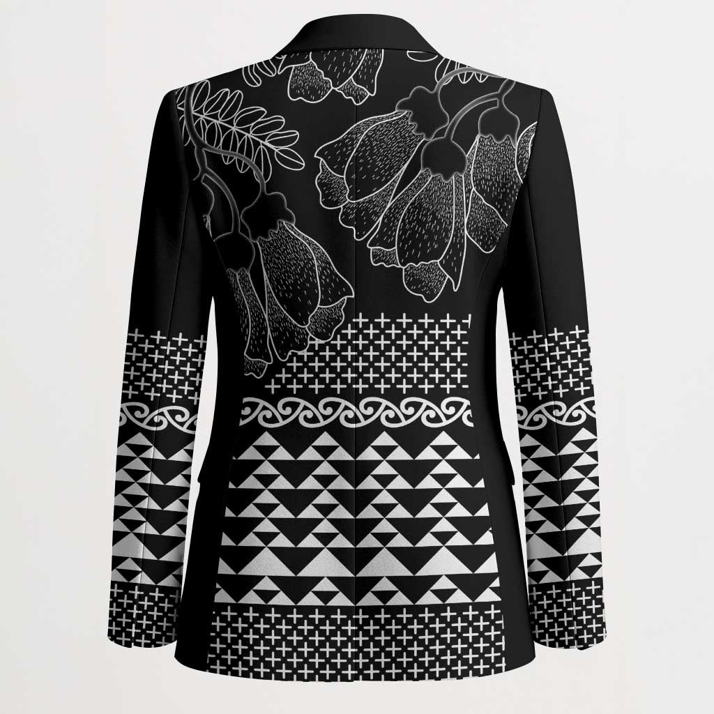 Black Taniko Kowhaiwhai Tukutuku Motif Blazer - Polynesian Pride