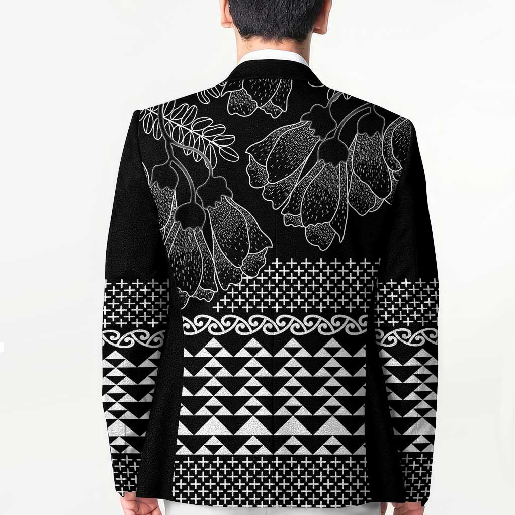 Black Taniko Kowhaiwhai Tukutuku Motif Blazer - Polynesian Pride