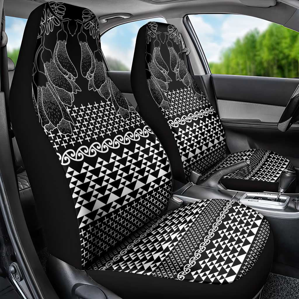 Black Taniko Kowhaiwhai Tukutuku Motif Car Seat Cover