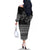 Black Taniko Kowhaiwhai Tukutuku Motif Family Matching Off The Shoulder Long Sleeve Dress and Hawaiian Shirt