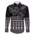 Black Taniko Kowhaiwhai Tukutuku Motif Family Matching Puletasi and Hawaiian Shirt