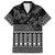 Black Taniko Kowhaiwhai Tukutuku Motif Family Matching Short Sleeve Bodycon Dress and Hawaiian Shirt