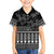 Black Taniko Kowhaiwhai Tukutuku Motif Family Matching Short Sleeve Bodycon Dress and Hawaiian Shirt