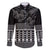 Black Taniko Kowhaiwhai Tukutuku Motif Family Matching Tank Maxi Dress and Hawaiian Shirt