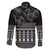 Black Taniko Kowhaiwhai Tukutuku Motif Family Matching Tank Maxi Dress and Hawaiian Shirt
