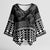 Black Taniko Kowhaiwhai Tukutuku Motif Kimono Sleeve Blouse - Polynesian Pride