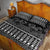 Black Taniko Kowhaiwhai Tukutuku Motif Quilt Bed Set