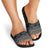 Black Taniko Kowhaiwhai Tukutuku Motif Slide Sandals - Polynesian Pride
