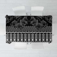 Black Taniko Kowhaiwhai Tukutuku Motif Tablecloth