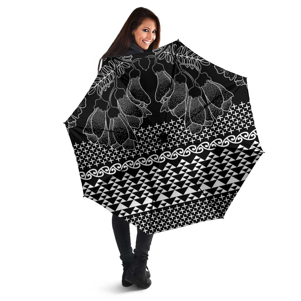 Black Taniko Kowhaiwhai Tukutuku Motif Umbrella - Polynesian Pride