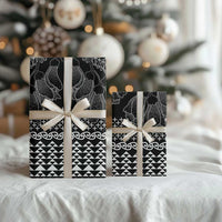 Black Taniko Kowhaiwhai Tukutuku Motif Wrapping Paper - Polynesian Pride