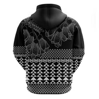 Black Taniko Kowhaiwhai Tukutuku Motif Zip Hoodie LT9 - Polynesian Pride