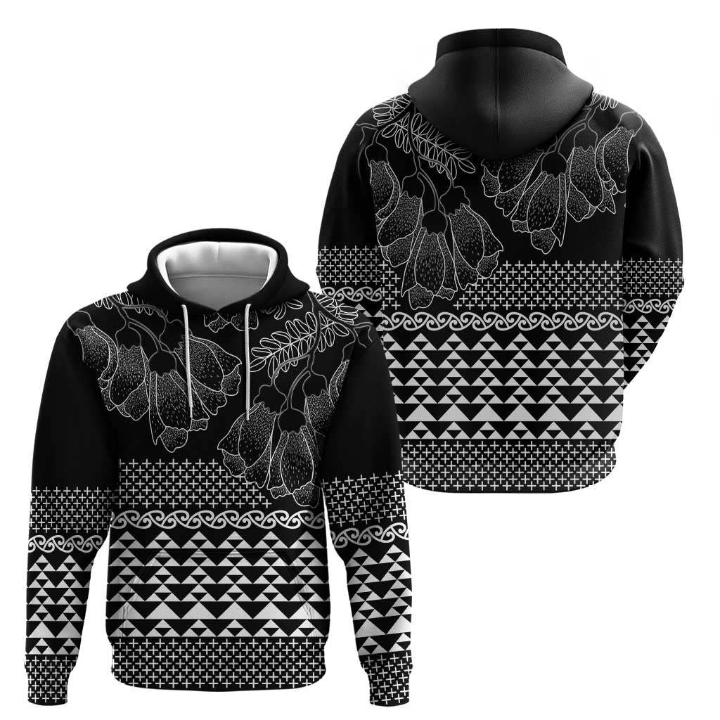 Black Taniko Kowhaiwhai Tukutuku Motif Zip Hoodie LT9 - Polynesian Pride