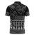 Black Taniko Kowhaiwhai Tukutuku Motif Zipper Polo Shirt - Polynesian Pride