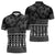 Black Taniko Kowhaiwhai Tukutuku Motif Zipper Polo Shirt - Polynesian Pride