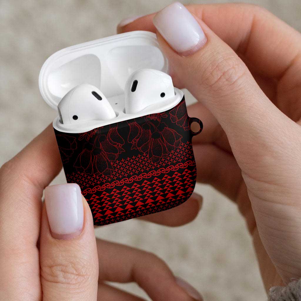 Red Taniko Kowhaiwhai Tukutuku Motif AirPods Case - Polynesian Pride