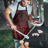 Red Taniko Kowhaiwhai Tukutuku Motif Apron - Polynesian Pride
