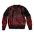 Red Taniko Kowhaiwhai Tukutuku Motif Bomber Jacket