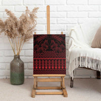 Red Taniko Kowhaiwhai Tukutuku Motif Canvas Wall Art