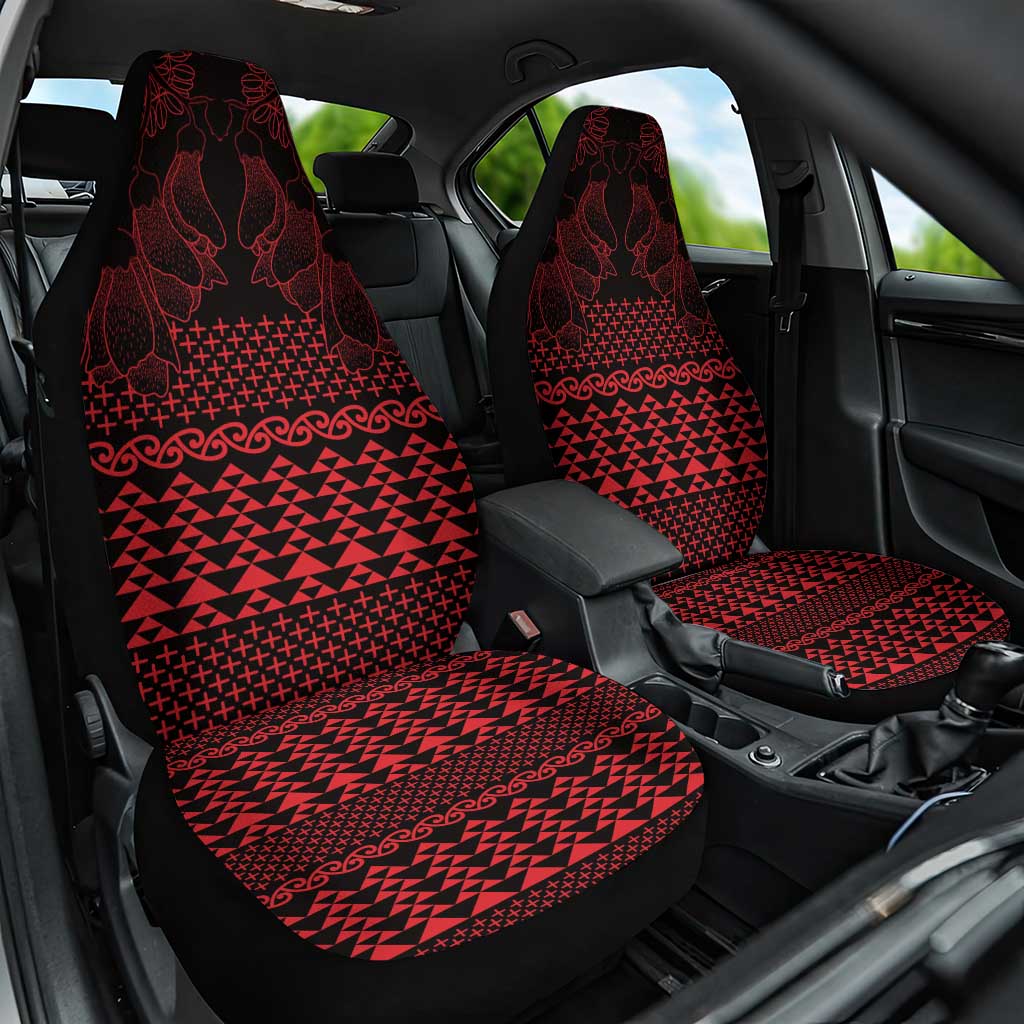 Red Taniko Kowhaiwhai Tukutuku Motif Car Seat Cover