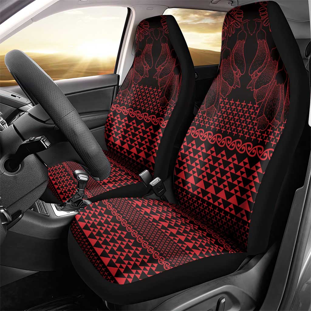 Red Taniko Kowhaiwhai Tukutuku Motif Car Seat Cover