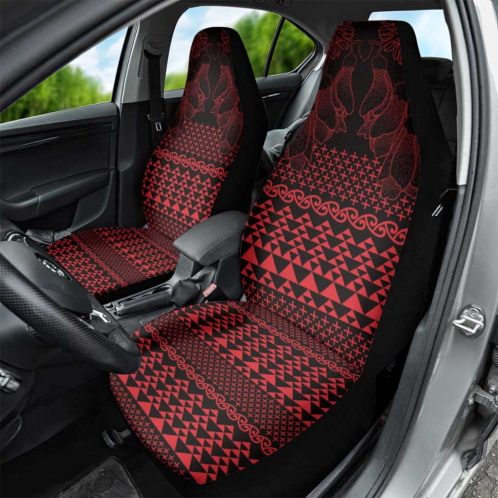 Red Taniko Kowhaiwhai Tukutuku Motif Car Seat Cover