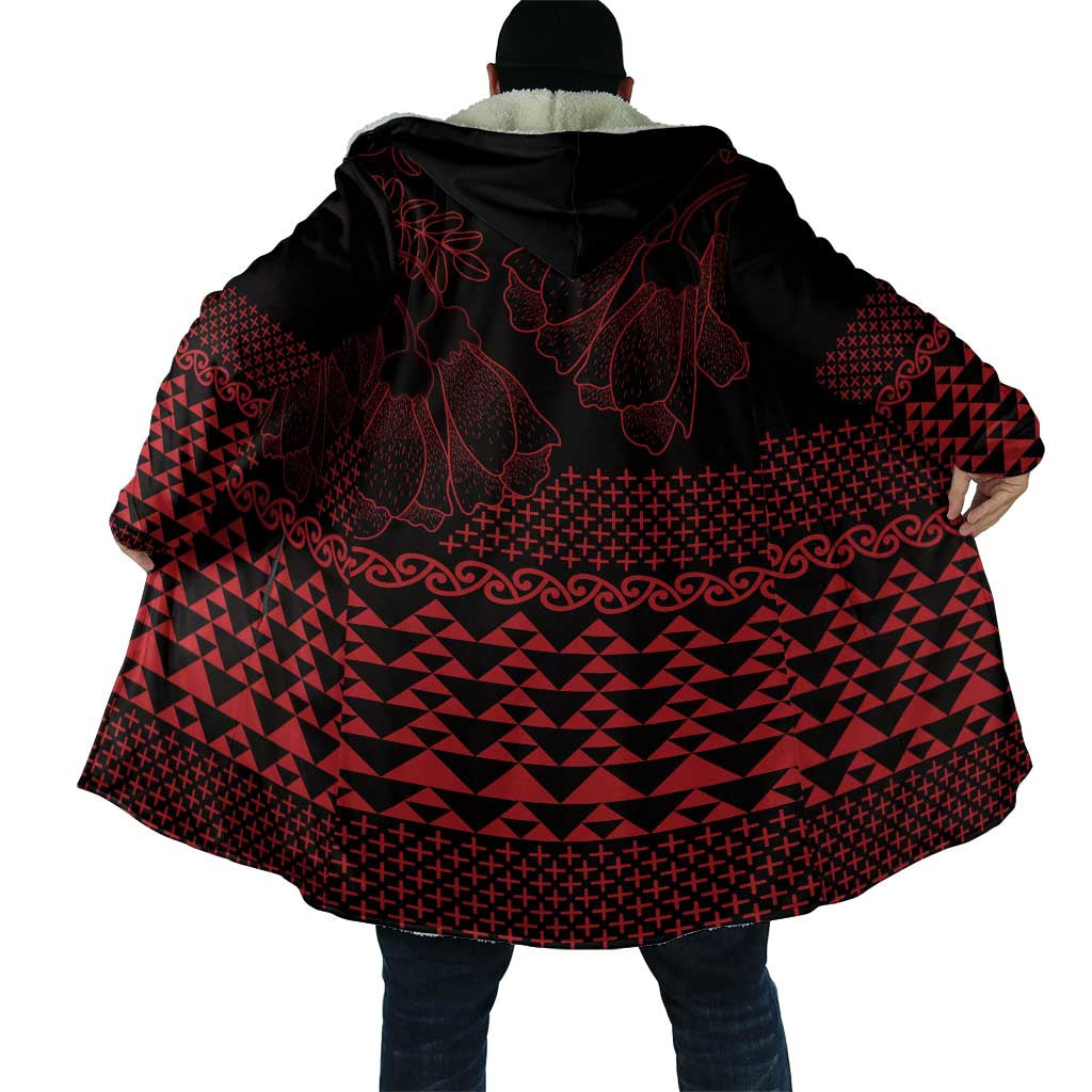 Red Taniko Kowhaiwhai Tukutuku Motif Cloak - Polynesian Pride