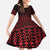 Red Taniko Kowhaiwhai Tukutuku Motif Family Matching Short Sleeve Bodycon Dress and Hawaiian Shirt